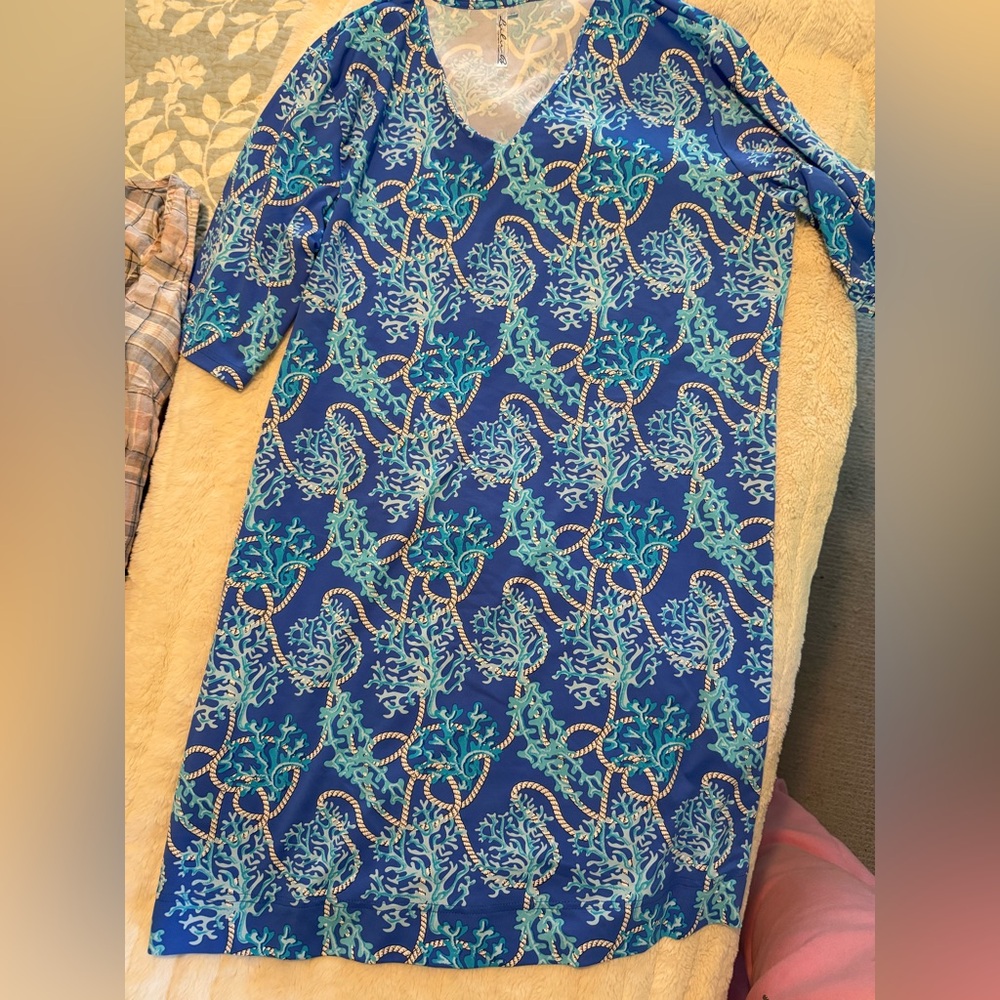 Lulu-B Blue coral Patterned dress. Worn once.